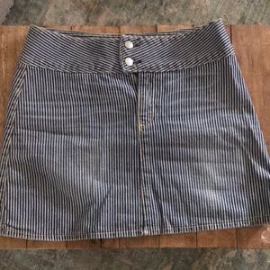 Striped jean skirt
